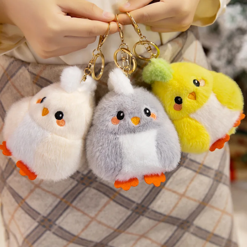 13 سنتيمتر لطيف سبعة ألوان الفرخ أفخم قلادة اللعب لينة محشوة دمية على شكل حيوان فرخ صغير حقيبة سلسلة مفاتيح الديكور الهدايا الصغيرة