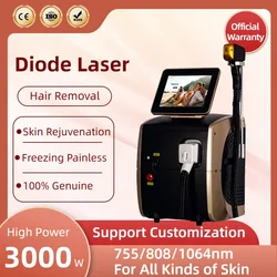 Ice Titanium 808nm Diode Hair Removal Machine 3000W Permanent Painless Epilator Alexandrit 3 wavelengths Beauty Machine