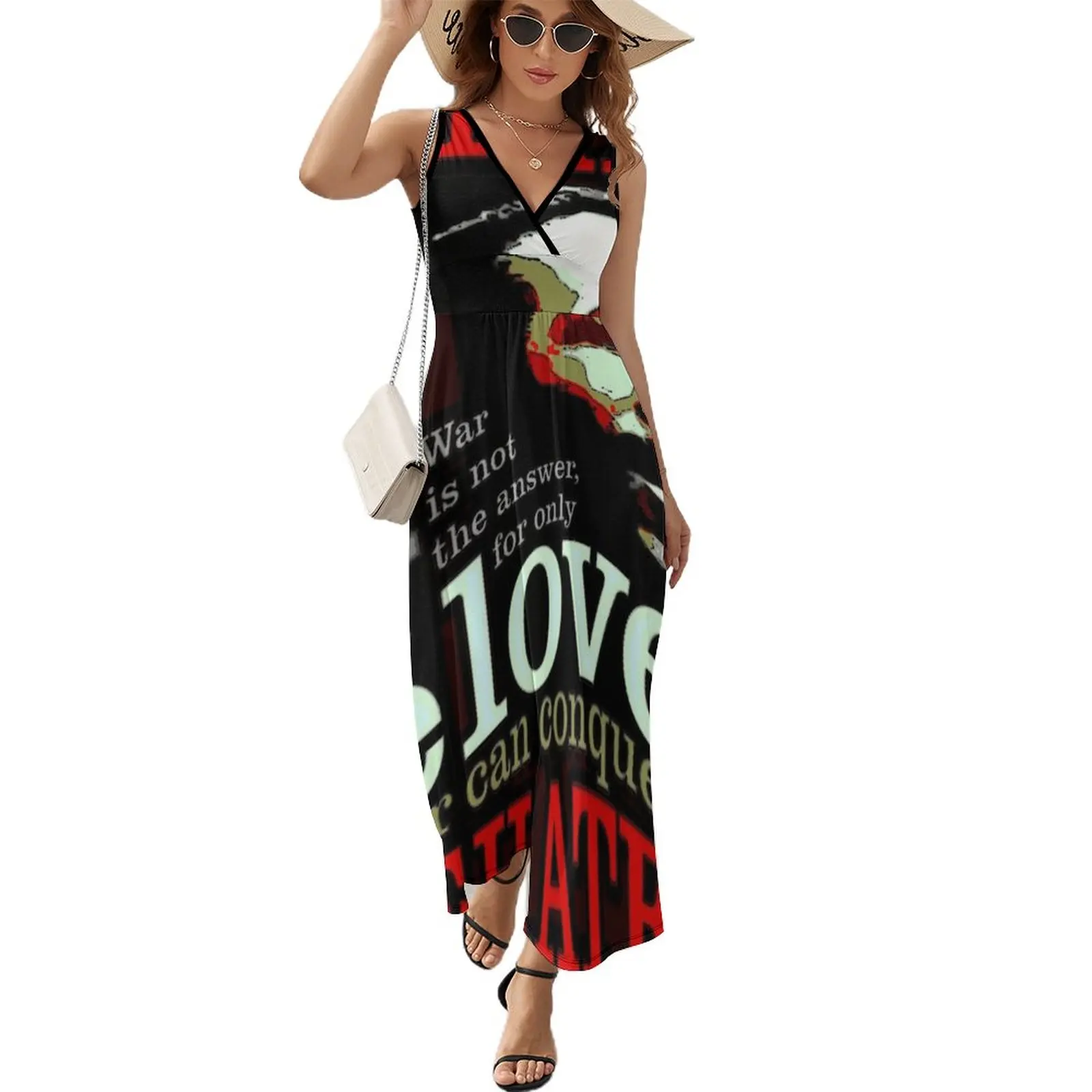 

Marvin Says Love Can Conquer Hate Sleeveless Dress women's summer dresses 2023 Women's skirt Evening gown