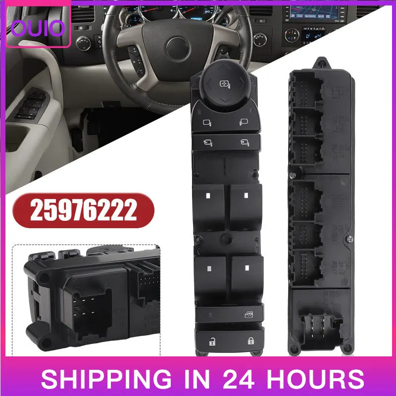 New Car Front Left Power Window Switch for Chevrolet Escalade Avalanche Silverado Suburban Tahoe GMC Sierra Yukon 25976222 20877