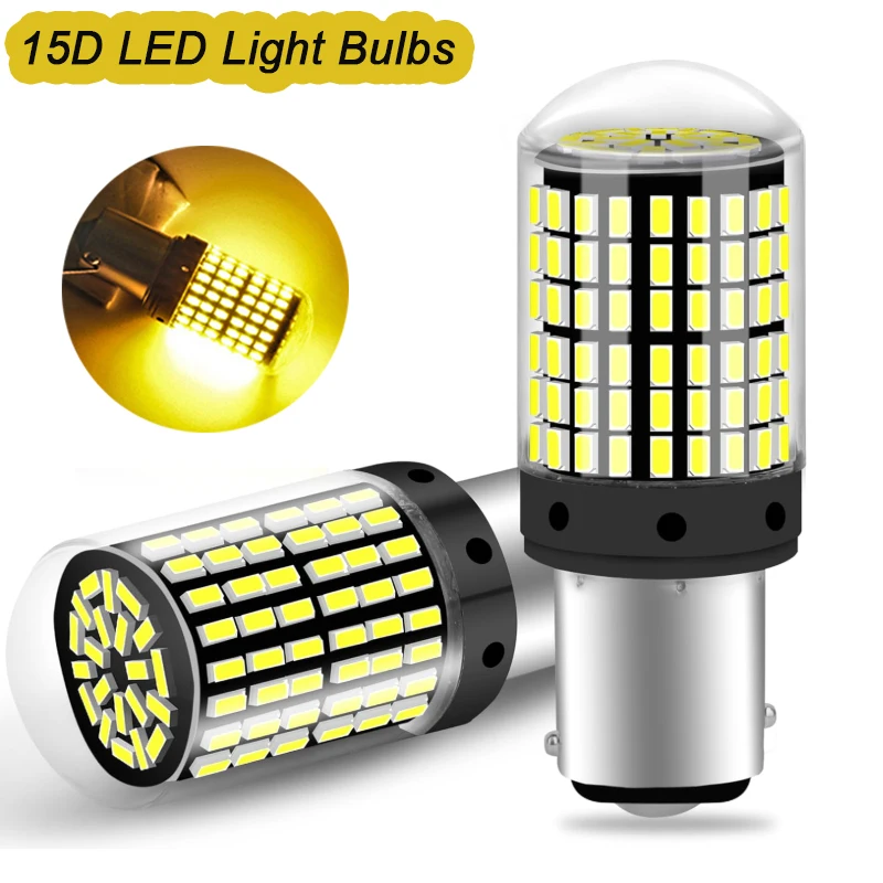 LED Light Bulbs White 144 SMD 1157 Bay15d Super bright LED Bulbs Used for Backup Reverse/Tail/Brake/Turn Signal/DRL Lights 2PCS