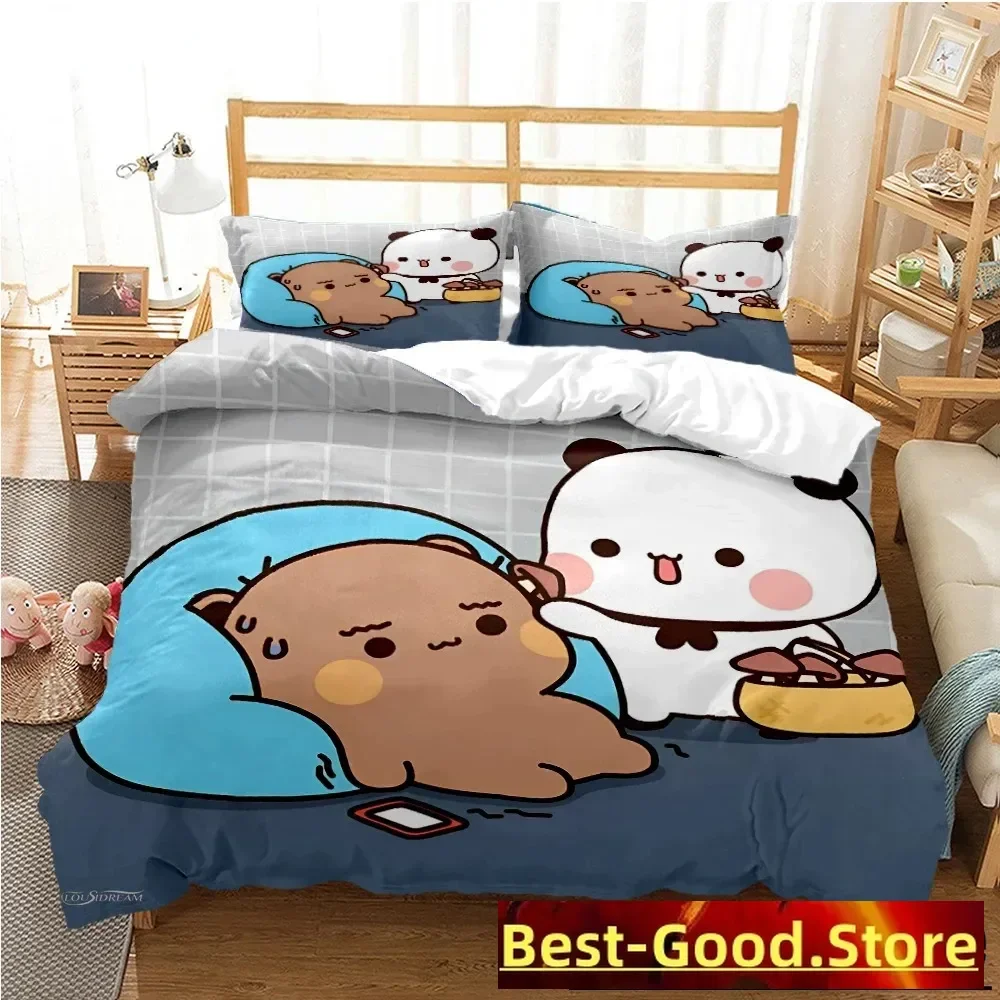 Cute Bubu Dudu Cartoon Bear Panda Duvet Cover kawaii Bedding sets Soft Quilt Cover and Pillowcases SingleDoubleQueenKing Kid