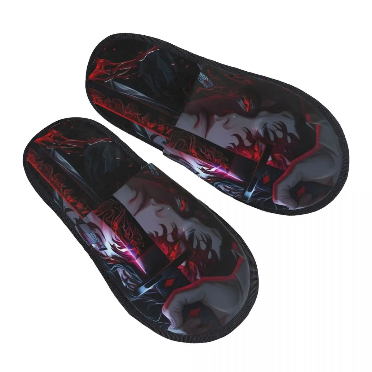 

Yoriichi Furry Slippers Нескользящие аниме Demon Slayer Мягкие бытовые меховые шлепанцы Тапочки для спальни