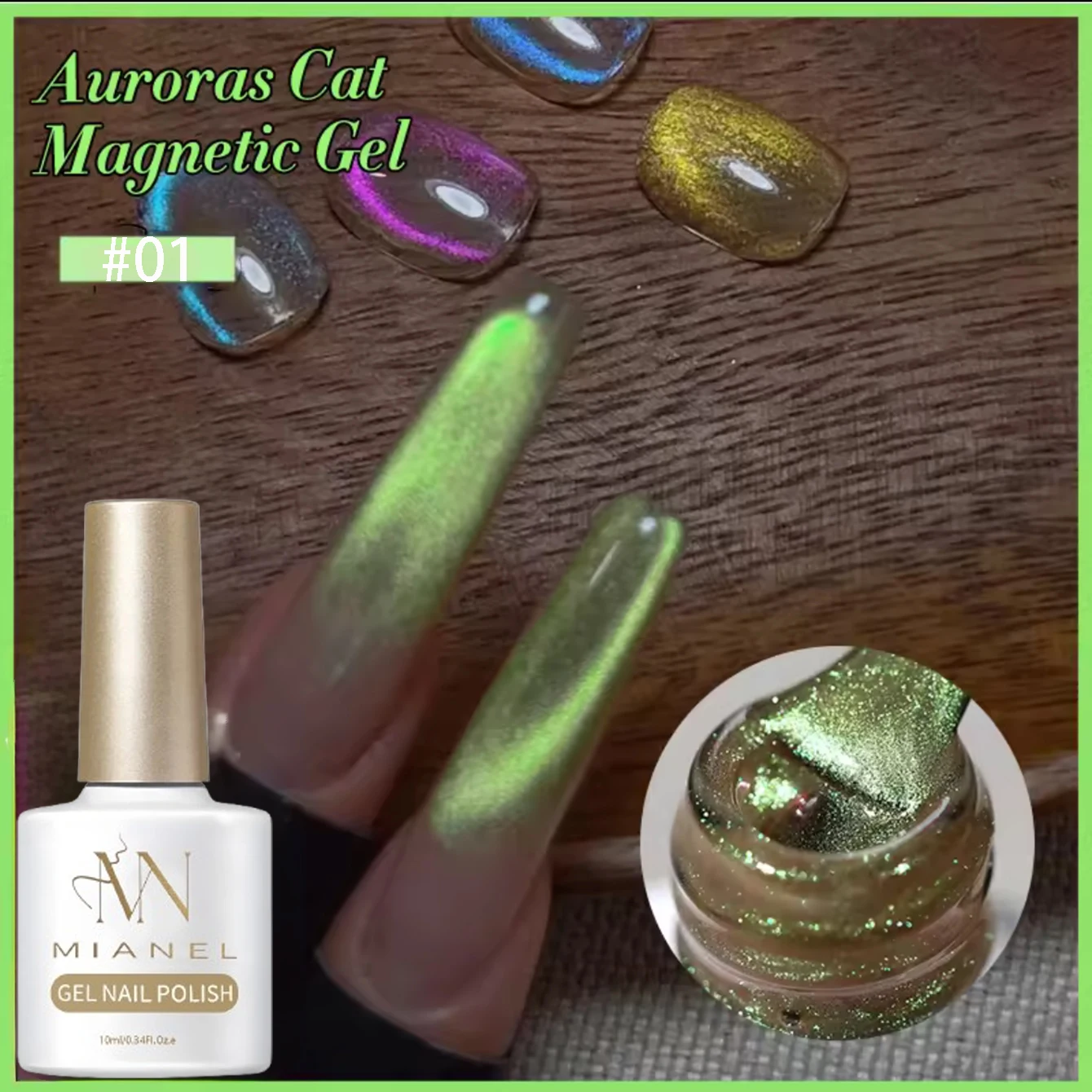 MIANEL 10ML lágrimas azules esmalte de uñas de Gel de ojo de gato 2025 nuevas cuentas de vidrio de amatista azul esmalte de Gel uñas azules uñas con luz UV