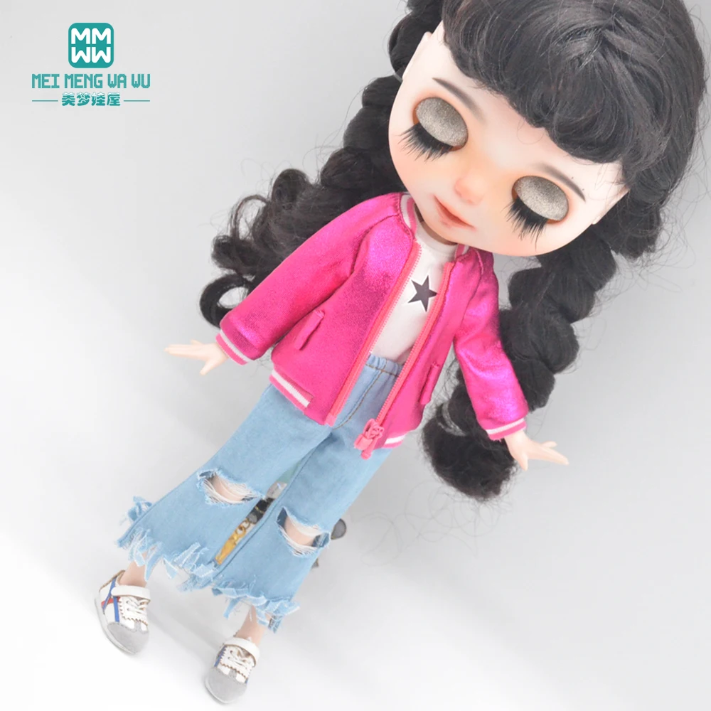 28-30cm Blyth Azone OB23 OB24 Doll Clothes accessories Fashion Shiny jacket Gold, pink, blue, black