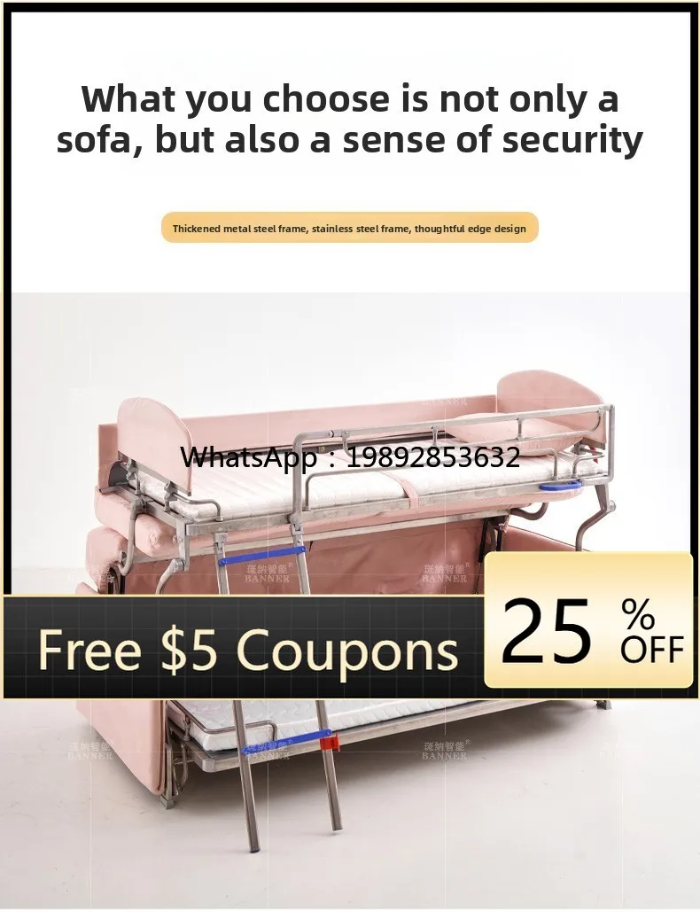 

AB Small Apartment Sofa Bed Extendable Twin Bed Apartment Living Room Dual-use