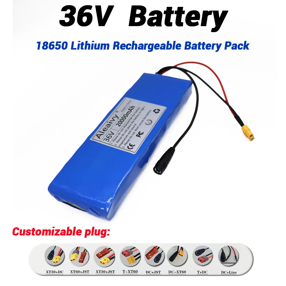 10S1P haute capacité 36V 20000mAh batterie 18650 batterie lithium-ion rechargeable véhicule électrique moto 20A BMS 500W