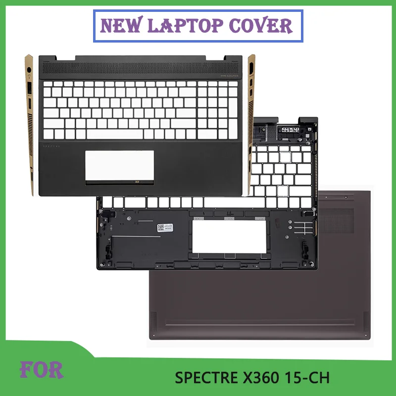 

New For SPECTRE X360 15-CH 15t-ch000 LCD Laptop Front C D Shell Palmrest Cover/Bottom Base Case/Bottom Cover Door Brown