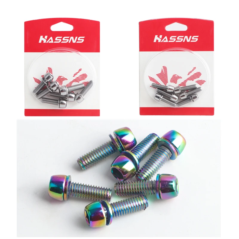 HASSNS Bicycle Screws Stainless Steel M5*18/20MM M6*18MM Handlebar Mountain Bike Table Bolt Cranks Bridge Screws