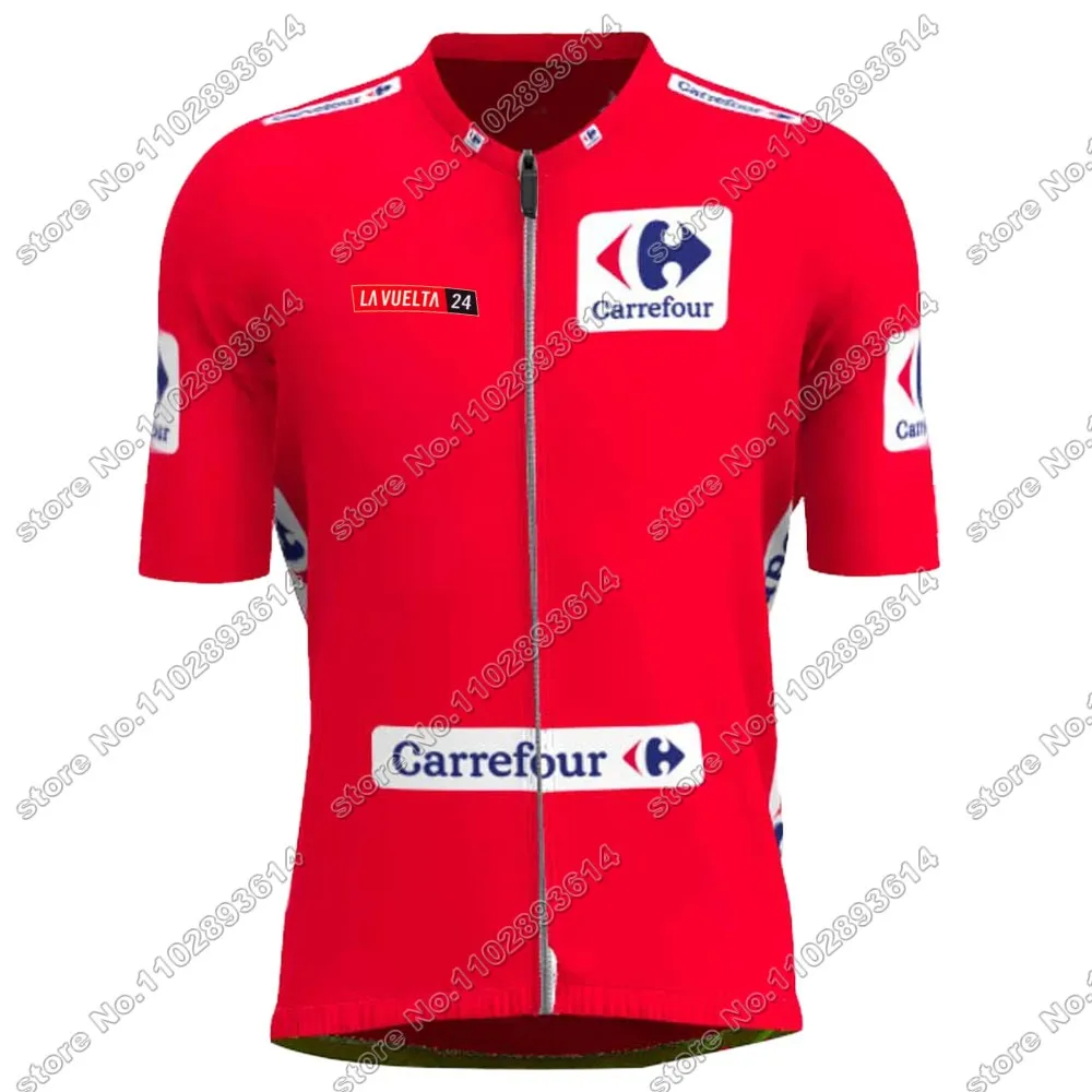 Spain Tour 2024 Cycling Jersey TDF Short Sleeve Red Cycling Clothing Road Bike Green Yellow Shirt Bicycle Tops MTB Wear Uniform