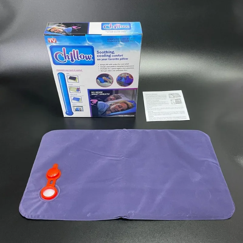 Comfortable Summer Ice Cold Pillow Cool Therapy Relax Muscle Help Sleeping Pad Mat Travel Pillows Neck Water Blue