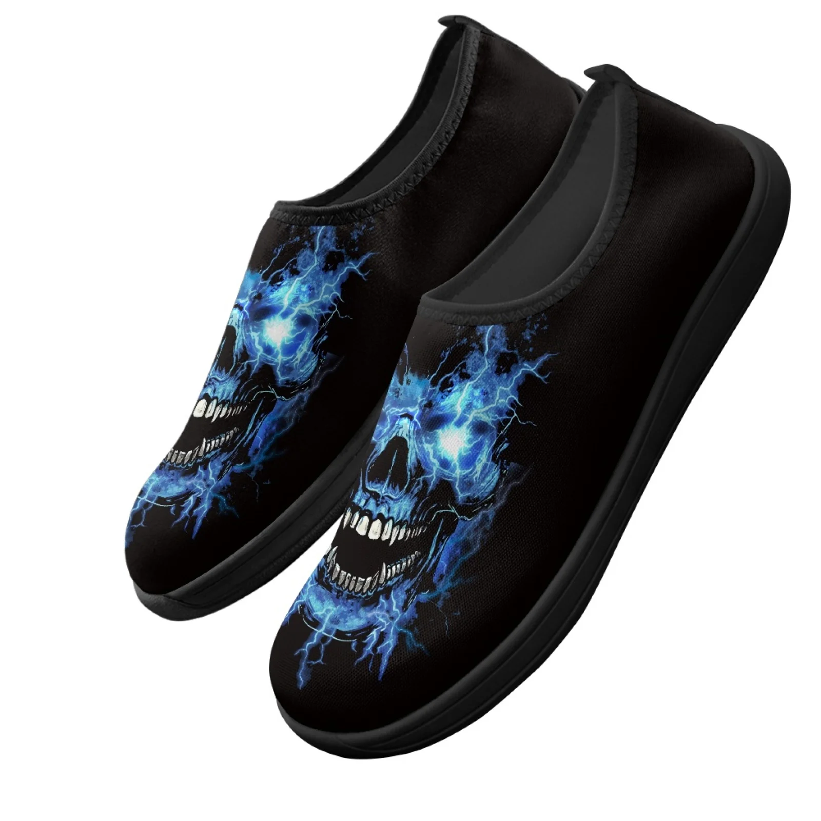 PENSTROLL Skull Design Barefoot Zero Drop Sneakers Polyester & EVA Casual Shoes Wide Toe Box Walking Sneakers for Men