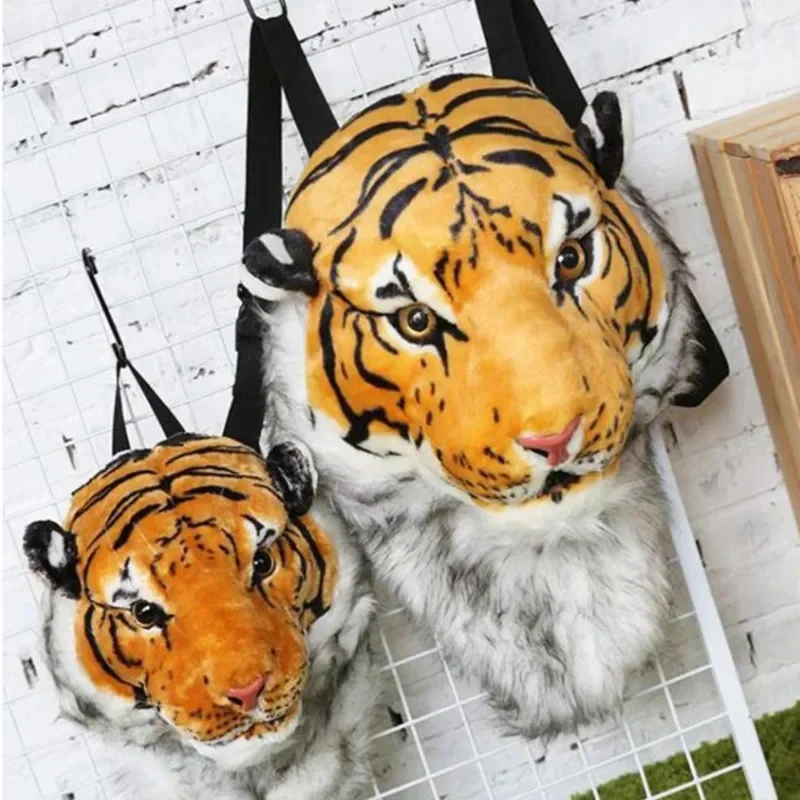 GD Tiger Head Shoulder Bag Lion Backpack Street Trend Funny Personality Star Same Large Capacity Couple Unisex Travel Bag