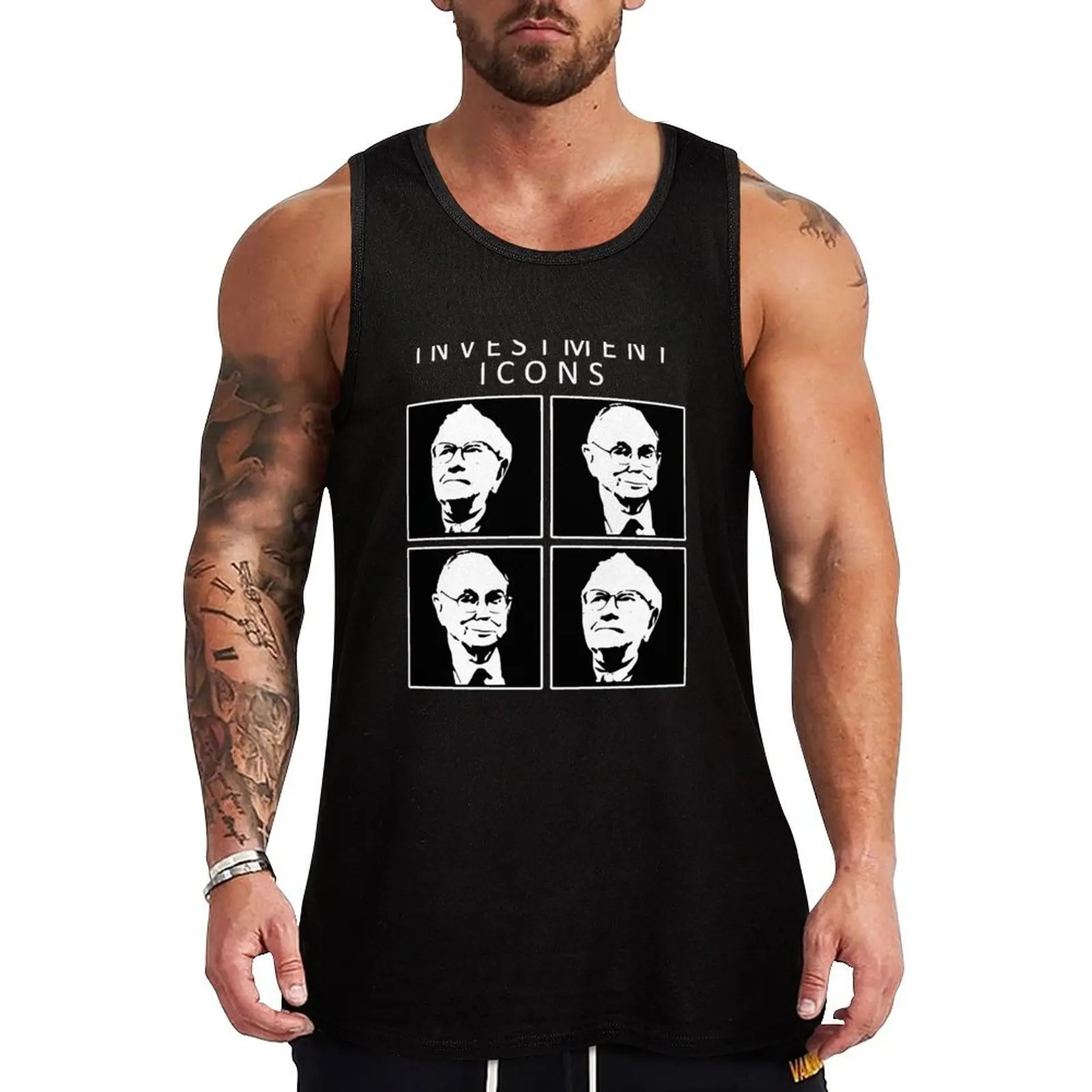 Investment Icons - Warren Buffett _amp_ Charlie Munger Tank Top Summer Casual Sleeveless Top Loose Fit Tank Shirt
