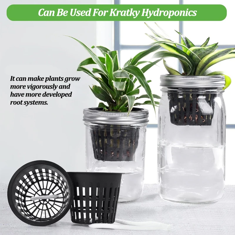 20Pcs Garden Planting Nursery Basket with Mesh Net Planter Hydroponic Cups Vegetable Soilless Slotted Mesh Grow Pots