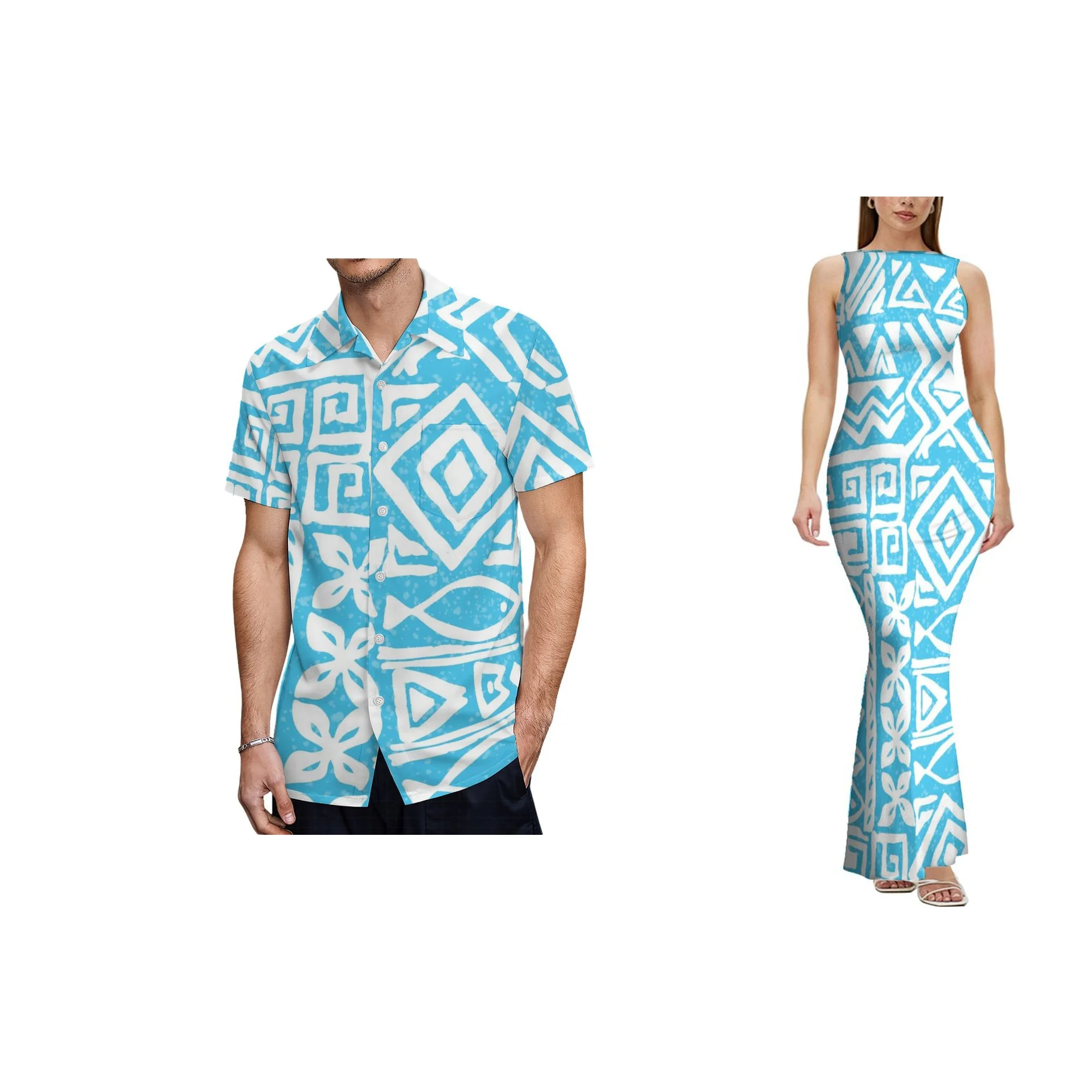 العلامة التجارية الجديدة نمط تصميم مثير المرأة عارية الذراعين اللباس مخصص ساموا طباعة قارب الرقبة أكمام زائد حجم فستان سيدة