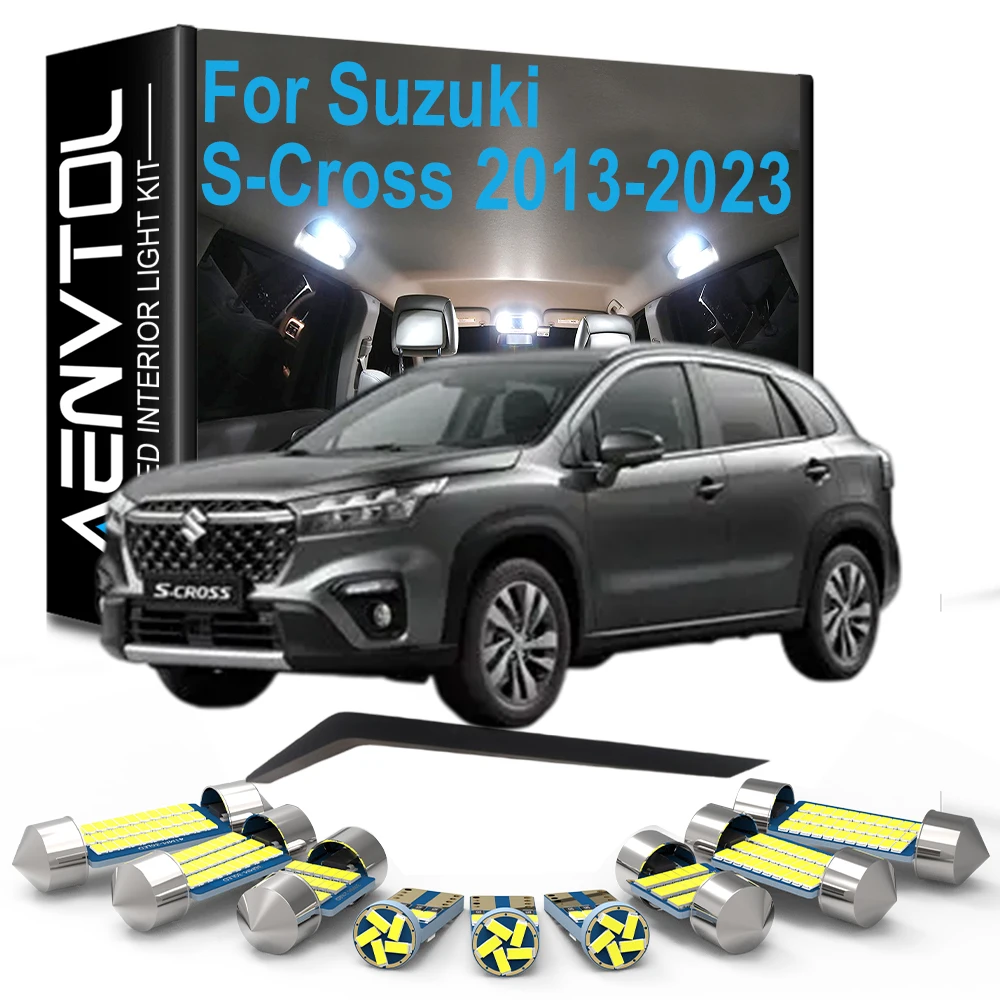 For Suzuki S-Cross 2013- 2019 2020 2021 2022 2023 10Pcs Car Bulb Accessories LED Interior Dome Reading Luggage Light Kit