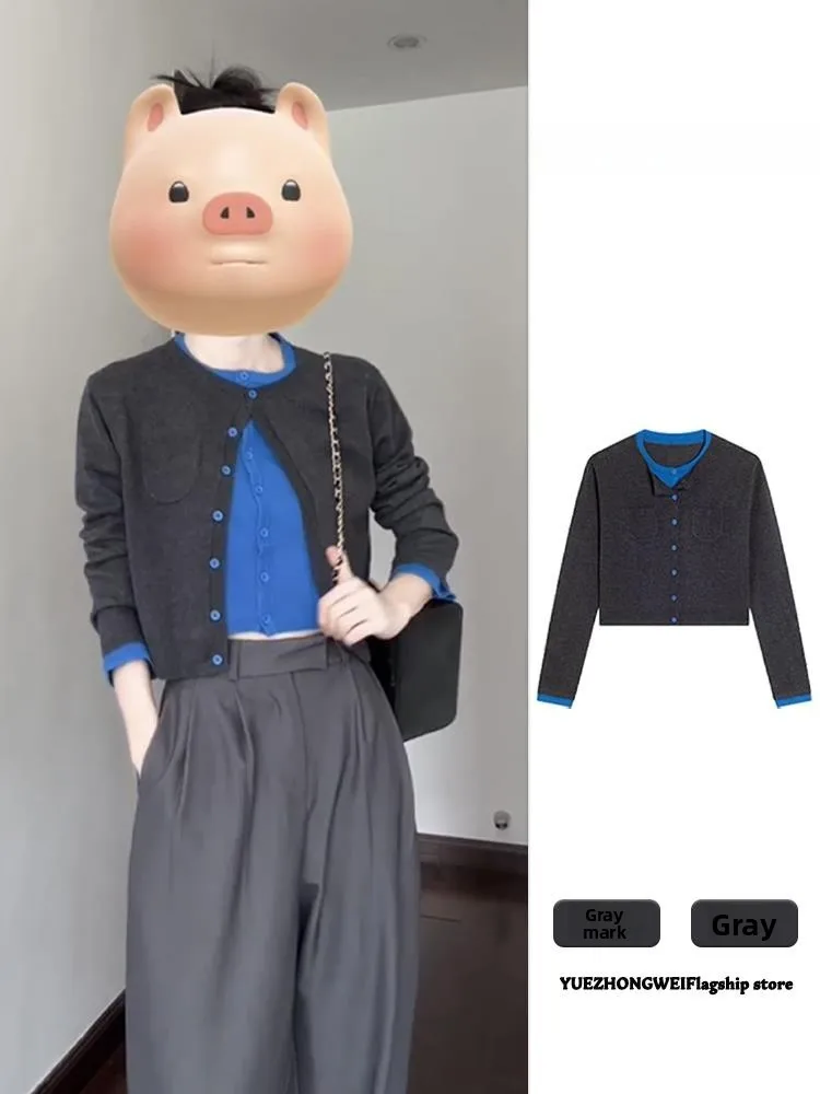 

Color Blo Knitted Cardigan Women Soft Cozy Lazy Sle Chic Top Early Autumn New Arrival Long Sve round Ne Button Detail