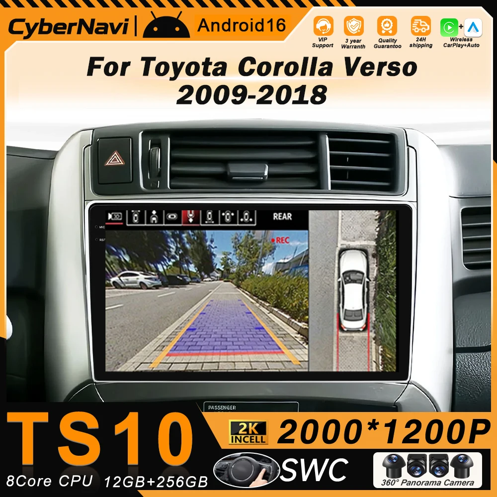 

Автомобильное радио Android с беспроводным Carplay для Toyota Verso R20 2009-2018, Bluetooth, интеллектуальные системы, 2 Din, DSP, SWC, RDS, GPS, FM, BT