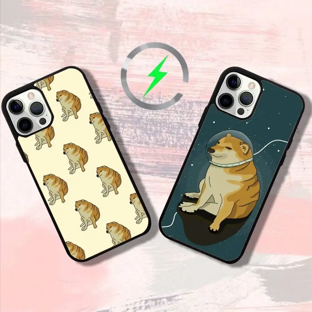 

Cute Cheems Dog Phone Case For iPhone 16,15,14,13,12,11,Pro,Max,Plus,Mini,SE4,E Magnetic Magsafe Wireless Charging