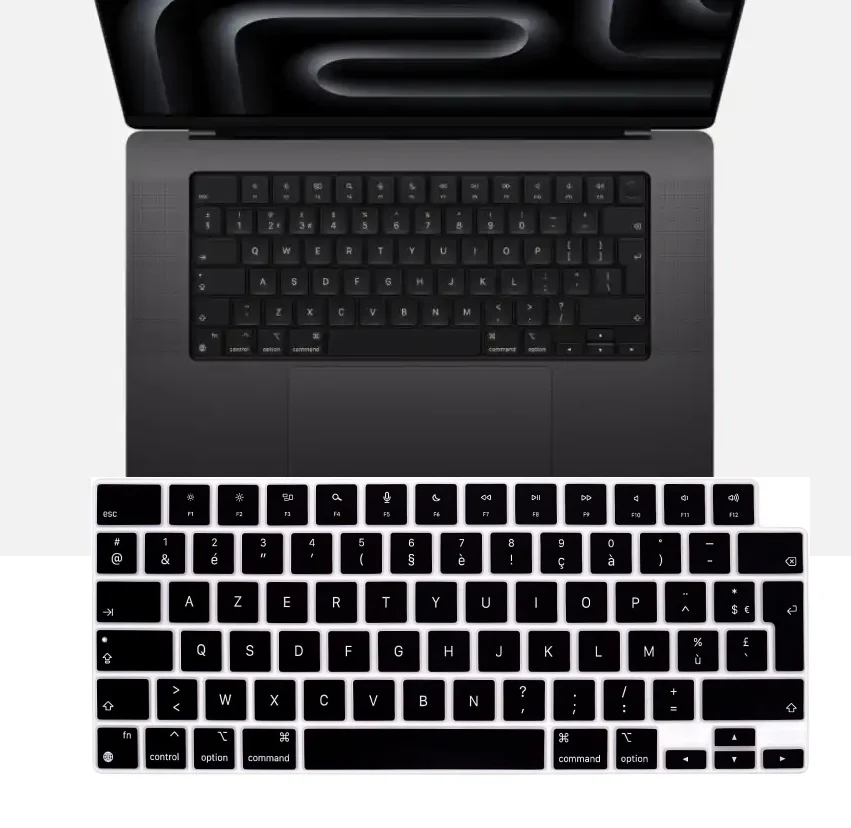 French AZERTY Keyboard Cover Skin  for MacBook Air 15