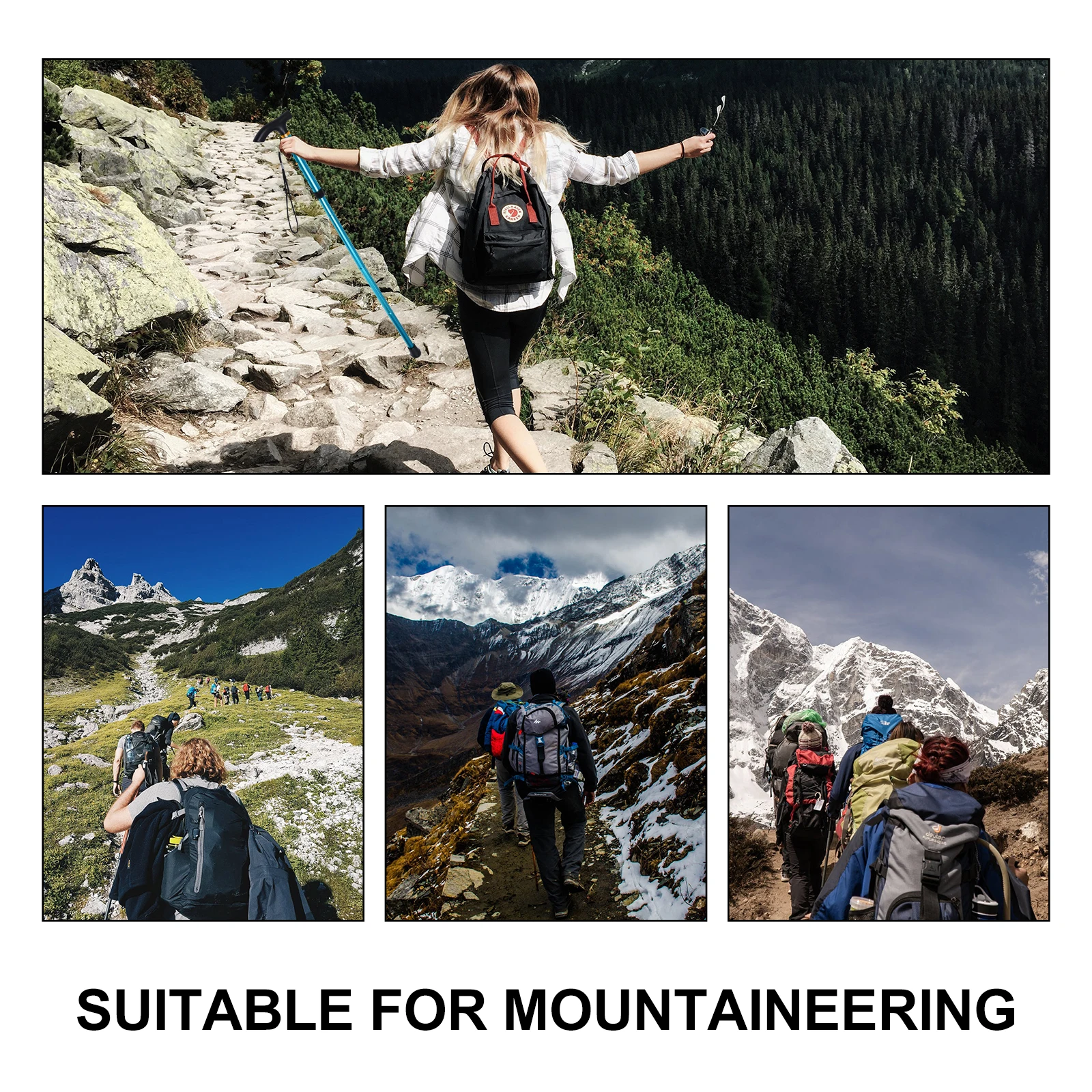 

Aluminum Alloy Folding Stick Portable Trekking Pole Alpenstock Foldable Walking Camping Climbing Elder Adjustable Telescopic