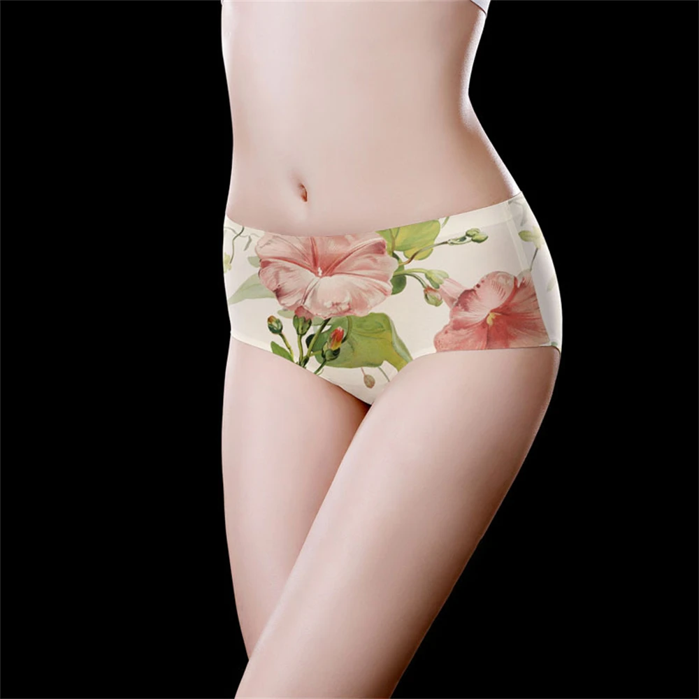 

1 шт., нижнее белье с принтом, модное и милое нижнее белье, милые и девичьи треугольные брюки, нижнее белье с цветочным принтом