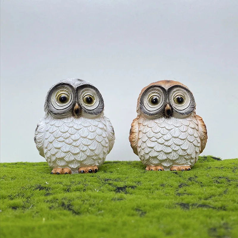 LED Solar Lamp for Garden Decoration, Cute Realistic Owl, Animal Powered, Outdoor Statues, Waterproof Solar Ornaments, 15cm