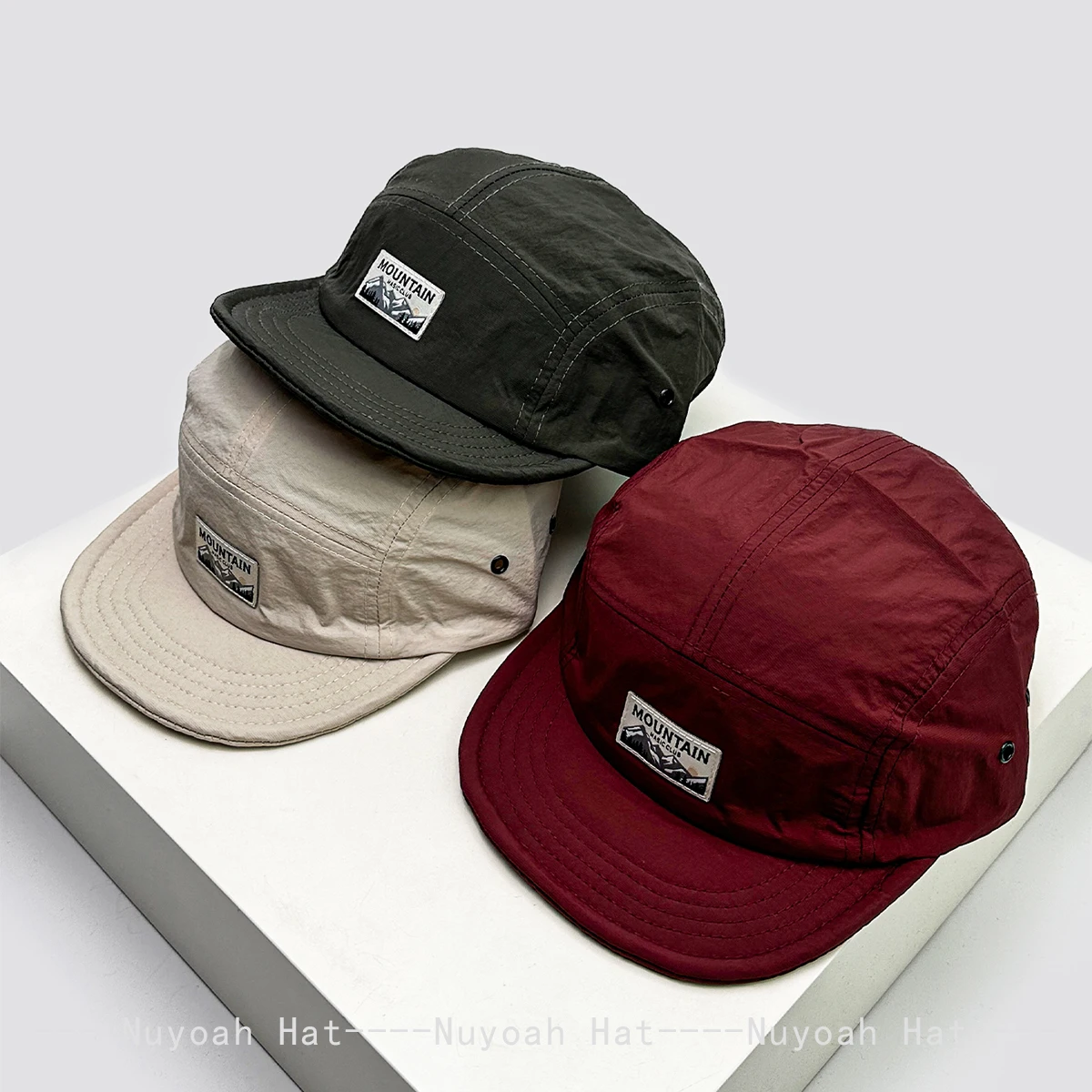 

New Men Women Quick-dry Retro Patch Letter Mountain Baseball Hats Sunshade Flat Eaves Peaked Caps Versatile Outdoor Fashion ins