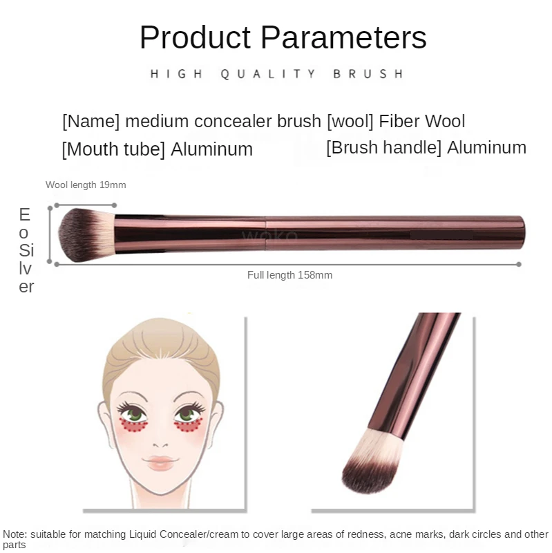 Hourglass Seamless Finish Concealer Brush Angled Concealer Brush Face Buildable Coverage Liquid Cream Concealer Makeup Tool