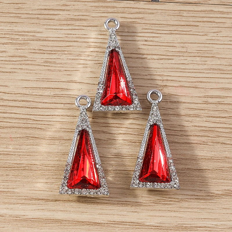 10 stücke 12x28mm elegante Kristall Dreieck Charms Anhänger für Schmuck machen Tropfen Ohrringe Halskette Armbänder DIY Handwerk liefert – Detail 9