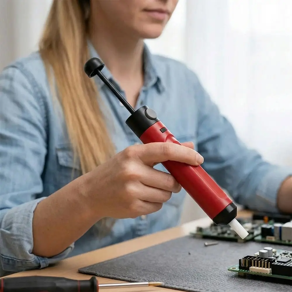 Powerful Suction Desoldering Pump Ergonomic Grip 175 mm Length Vacuum Soldering Sucker 21 mm Diameter Plastic Shell