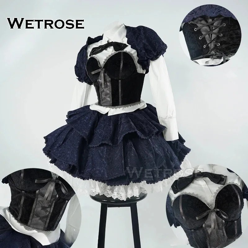 【Wetrose】 Takanashi Rikka Black Dress Cosplay Costume Movie Lolita Outfit Love, Chunibyo Set Wig Halloween Xmas view 2