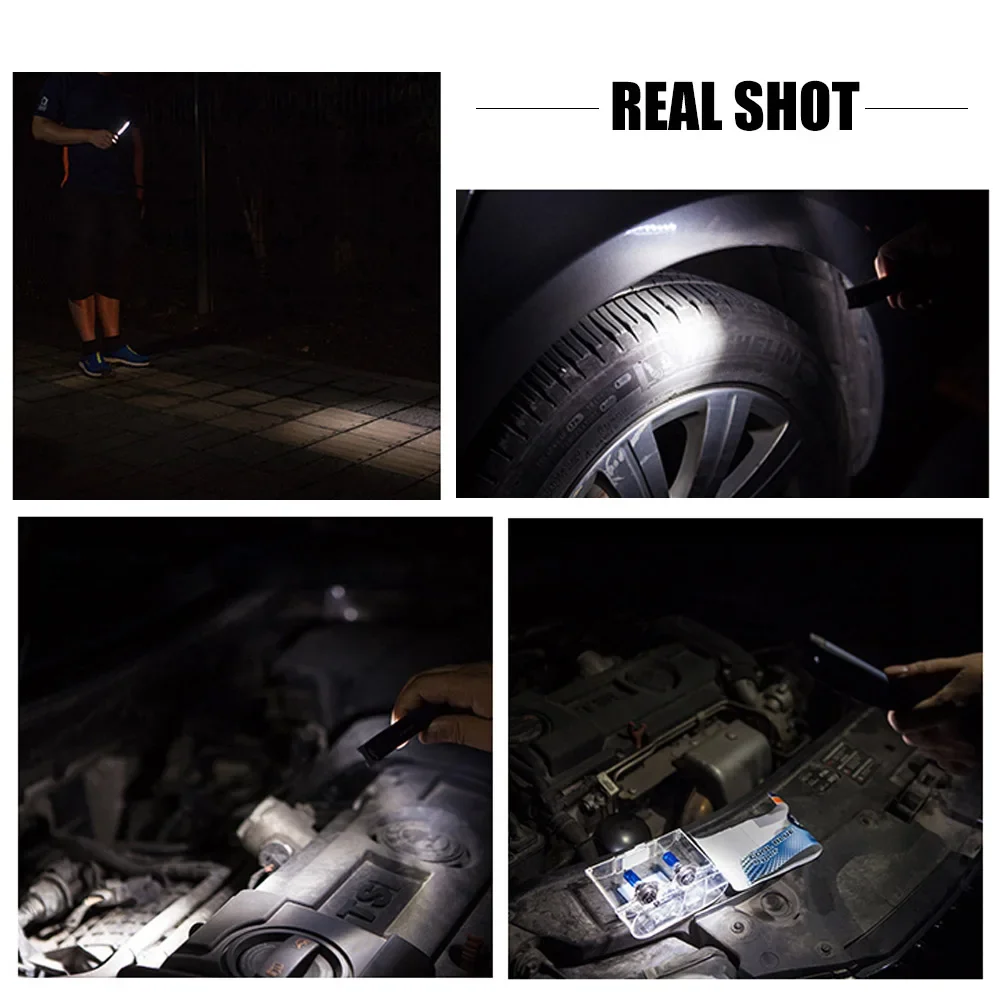 Rechargeable Mini COB led worklight magnetic USB Pen Clip Hand Torch Flashlight Work Inspection Light for Camping Trekking Night