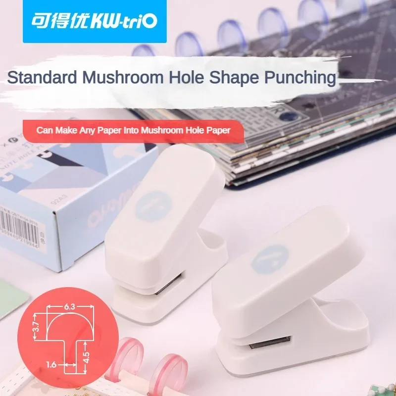 50Pcs KW-TRIO Hole Puncher Single Mushroom Hole Punch For Handicrafts Card Craft Loose-leaf Paper Stationery Office Gadgets