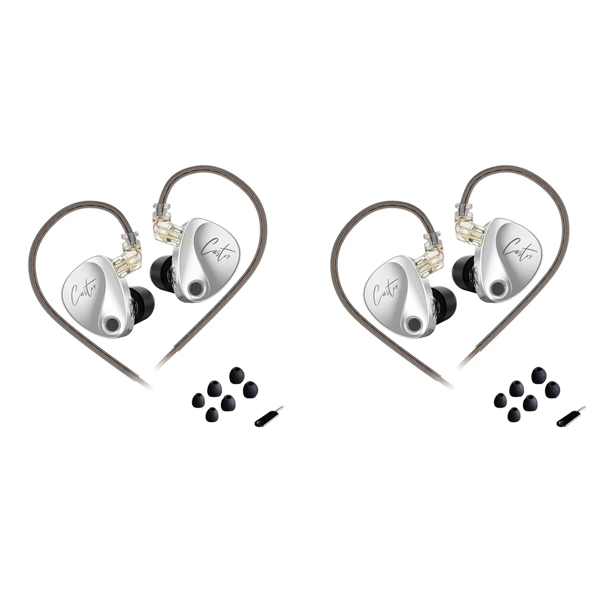 

НОВЫЕ 2 наушники Castor Hi-Fi 2, динамические наушники-вкладыши, настраиваемые проводные наушники, наушники без пшеницы с отменой