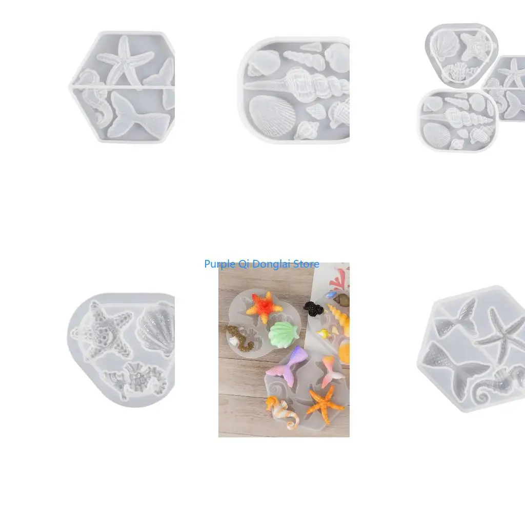 L21E Glossy Silicone Resin Molds Halloween Ocean Keychain Mold DIY Pendant Ornaments Jewelry Epoxy Resin Crafting Mold