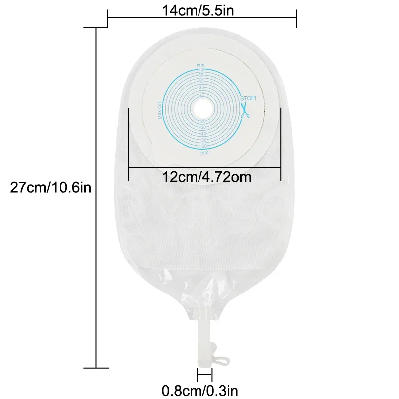 10 قطعة/صندوق أكياس فغر البول كيس فغرة الفغرة مريحة لا تسرب أكياس البول الكبار فغر القولون كيس الإمدادات #6