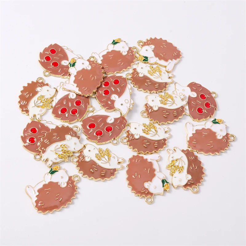 

Duarte 20Pcs/Lot Cartoon Enamel Animal Hedgehog Charms Pendants for Jewelry Making Drop Earrings Necklace DIY Crafts Accessories