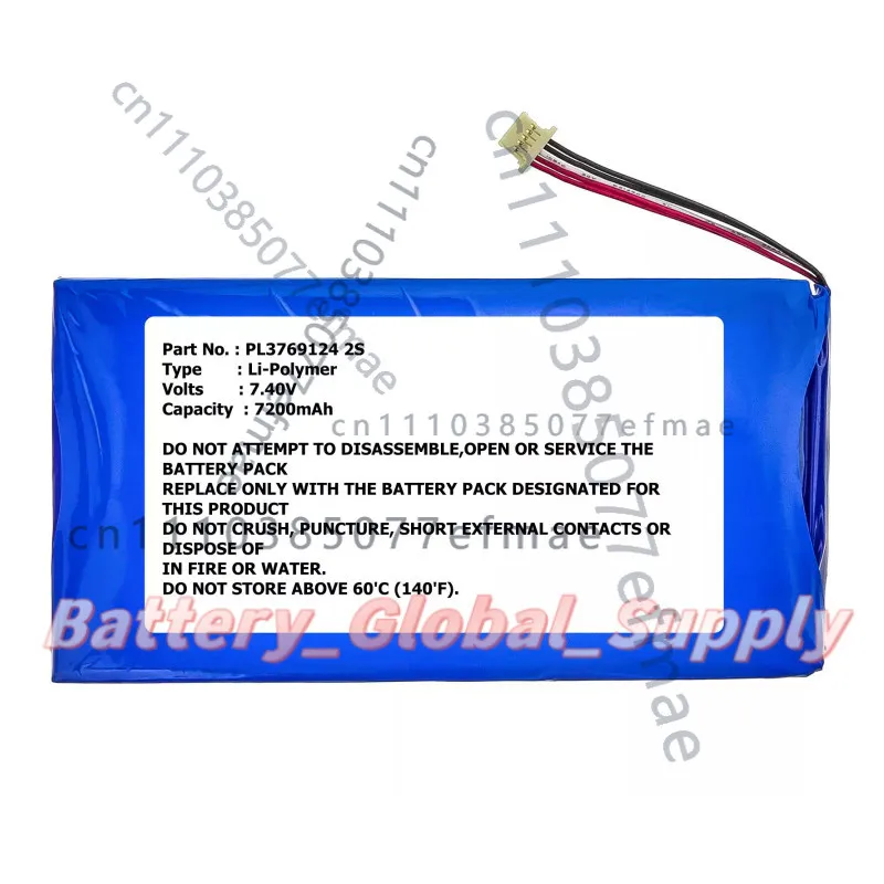 Battery for XTOOL PL3769124 2S Langren I80 PS90HD PS80 X7 EZ500 7.4v 7200mah 1PC