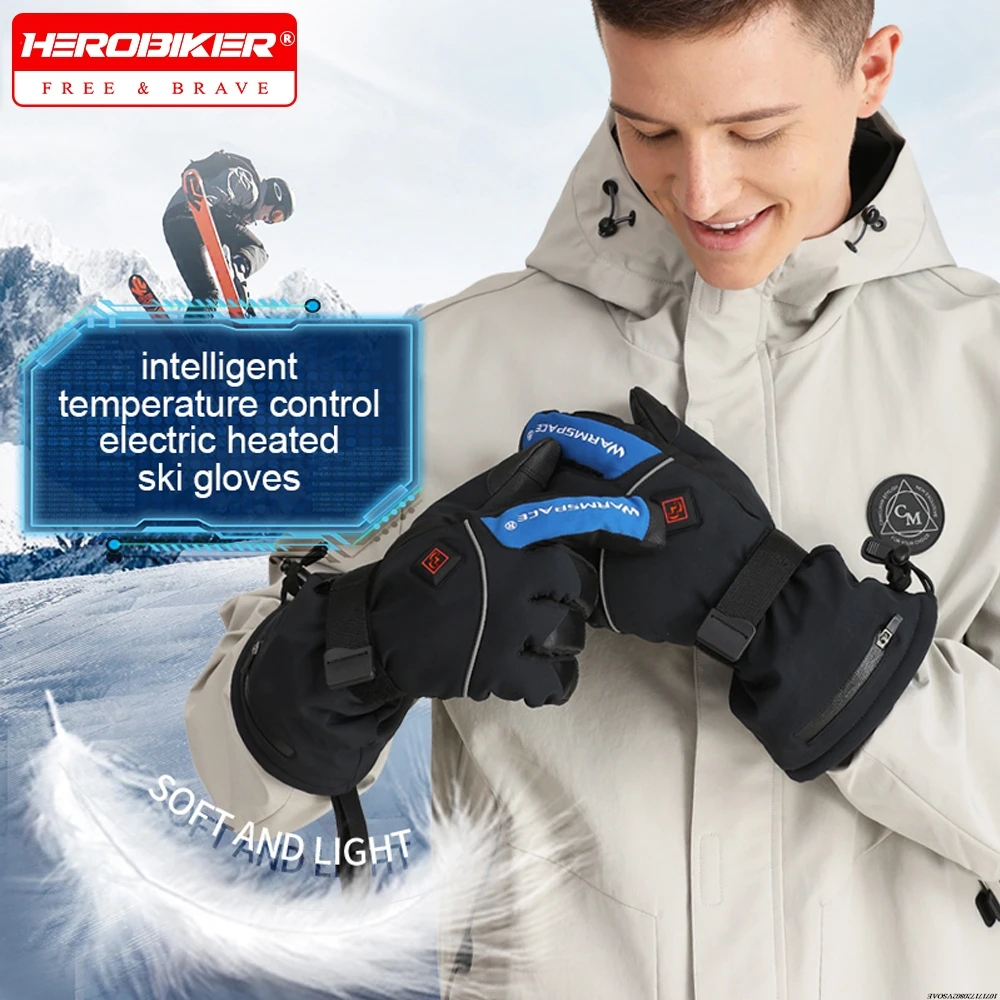 

﻿Heated Motorcycle Gloves Electric Heated Gloves for Men Women Rechargeable Battery Heat Gloves Waterproof Skiing Heating Gloves