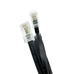 RJ12 6P6C Extension Cable, Pure Copper 6-core Flat Telephone Cord With 6P6C Long Body Crystal Plug