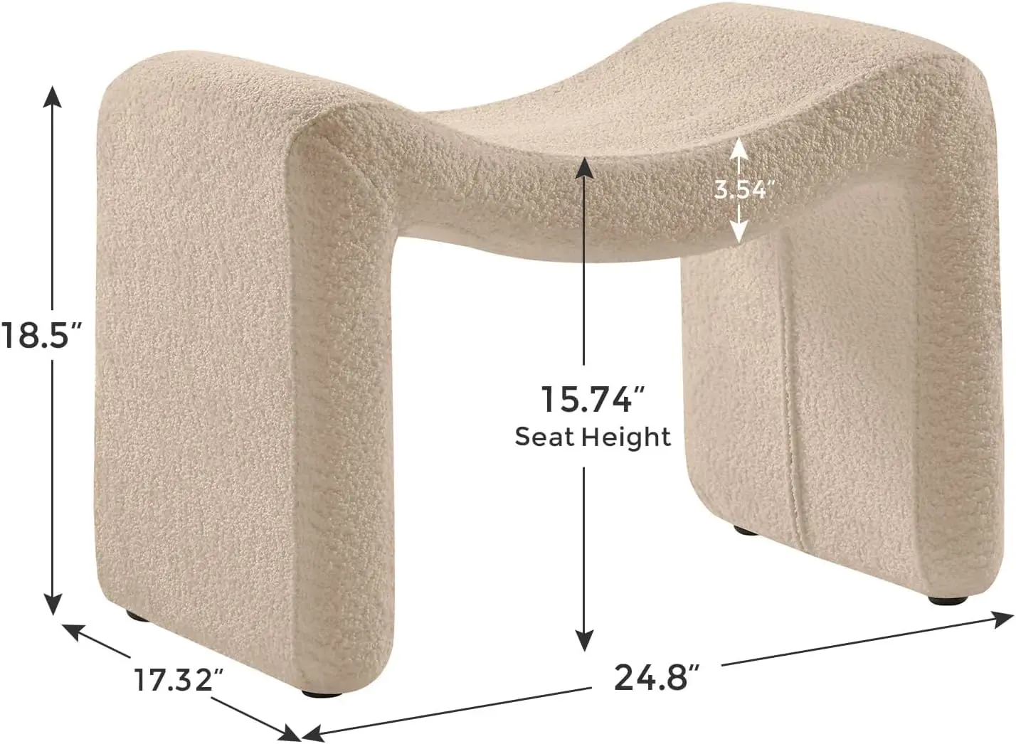 Large Ottoman Footstool Multi-Functional Modern Footrest Extra Seating Living Room Entryway Hallway Bedroom, Customized
