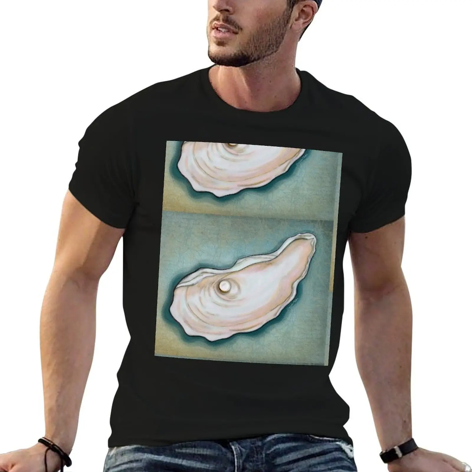 Pearl in Oyster Shell T-Shirt custom t shirt shirts graphic compression shirt men