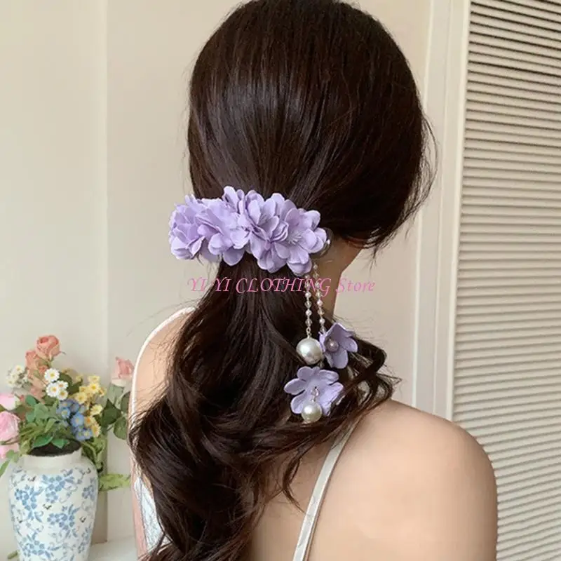 

N5KF заколка с кисточками в виде цветка камелии, заколка для волос в виде утконоса для женщин и девочек, аксессуары для укладки