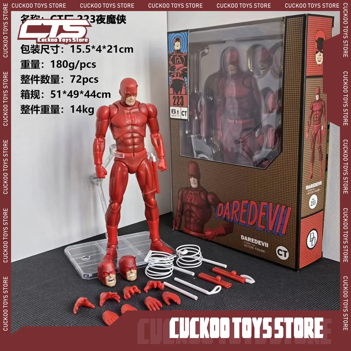 

Ct Toys Daredevil Action Figure Mafex 223 Shf Comic-Style PVC Figurine Statue for Collection And Desk Decoration Gifts