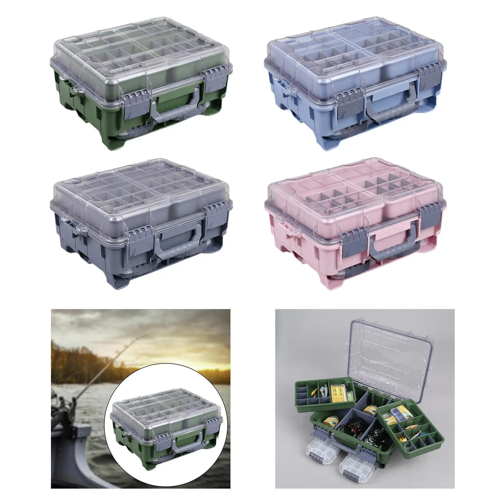 Fishing Gear Storage Box Sturdy Lightweight Multilayer Fishing Accessory for Boat Fishing Camping Outdoor Bank Fishing Anglers
