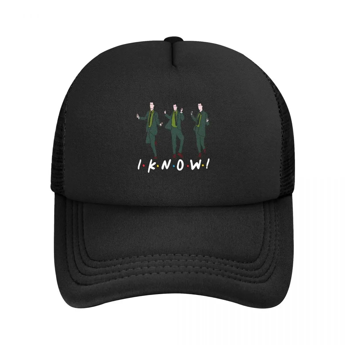 Matthew Perry I Know Friends Three Poses Mesh Baseball Caps Adult Vintage Sun Hat Breathable Polyester Winter Trucker Hats