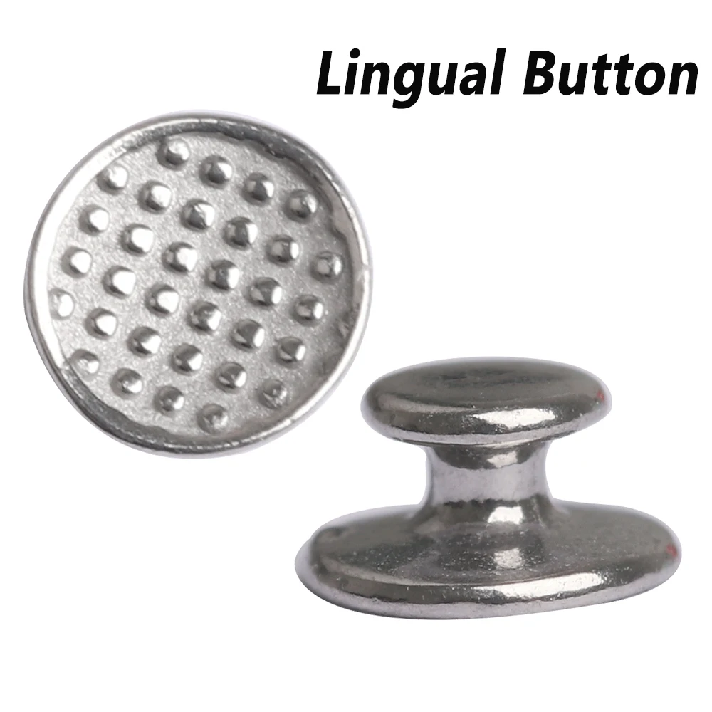 10pcs/Pack Dental Orthodontic Lingual Button Bottom Bondable Metal Tongue Side Buckle Dentistry Materials