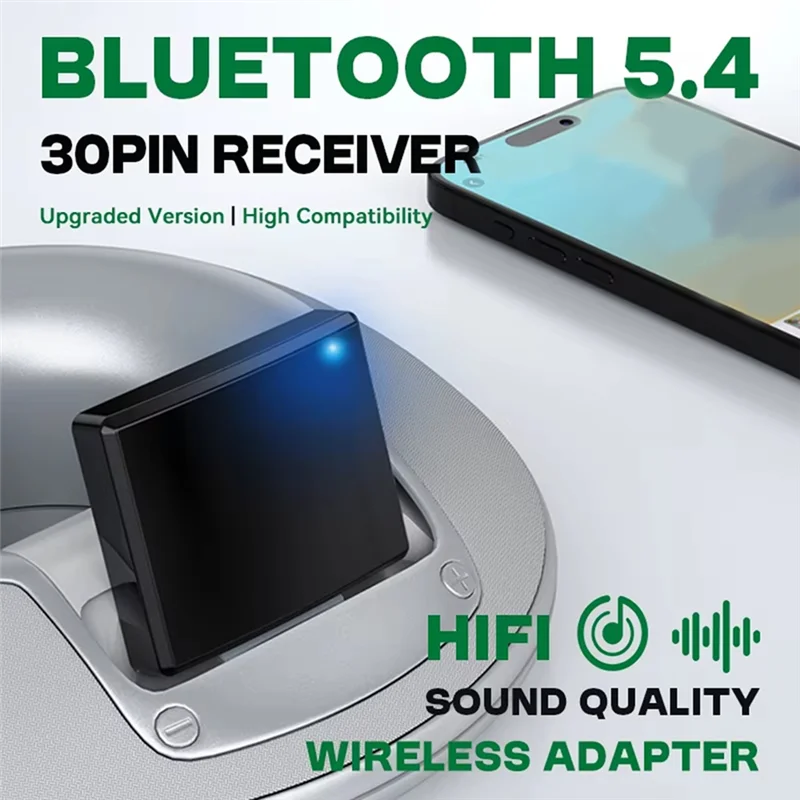 Стабильная производительность-30-контактный Bluetooth 5.4 аудиоприемник HIFI без потерь музыка высокая совместимость беспроводной A2DP для 30-контактной док-станции Analo